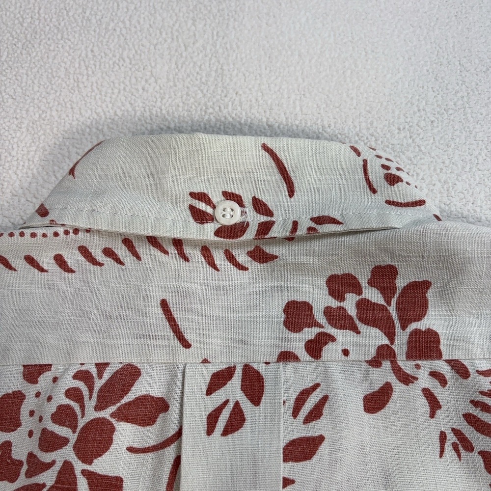 VTG Reyn‎ Spponer Polo Men's S Off-White Red Floral Phoenixes Pocket Button Down - Picture 10 of 13